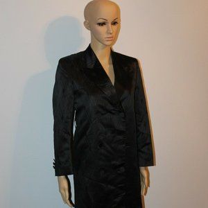 Midnight Black LONG Opera Swing Coat size 16S SLIM